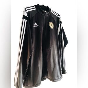 Adidas Black Track Jacket with White Stripes